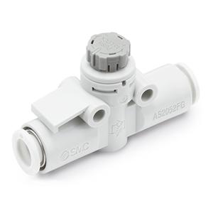 AS2002FG-04A SMC AS-FG Series Tube Speed Controller, 4mm Tube Inlet Port x 4mm Tube Outlet Port,