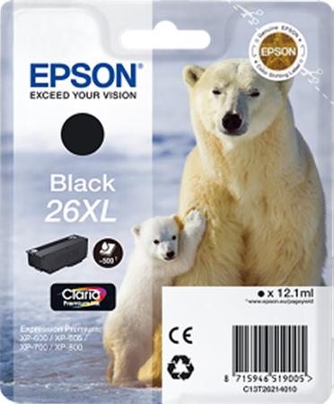 C13T26214010 Epson 26XL Black Ink Cartridge