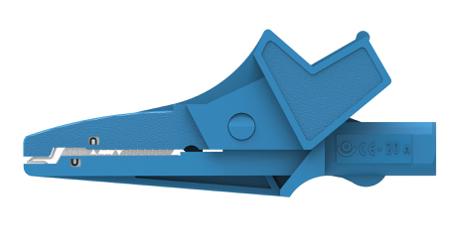 5004-LM-IEC-Bl Electro PJP Alligator Clip, Nickel-Plated Steel Contact, 20A, Blue