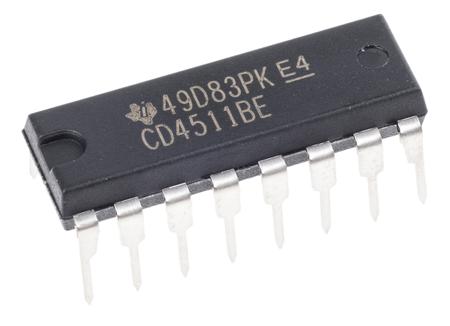 CD4511BE Texas Instruments , Decoder, 16-Pin PDIP