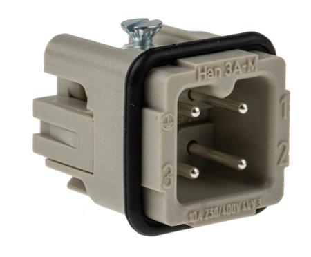 09200032611 HARTING Heavy Duty Power Connector Insert, 10A, Male, Han A Series, 3 Contacts