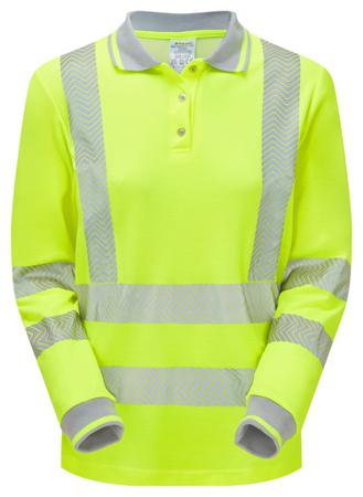 LFE975-NB-18 PULSAR LFE953 Yellow Women Hi Vis Polo Shirt, 18in