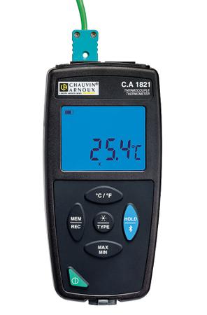 P01654821 Chauvin Arnoux CA 1821 Wired Digital Thermometer for Multipurpose Use, E, J, K, N, R, S, T Probe, 1 Input(s) - With RS