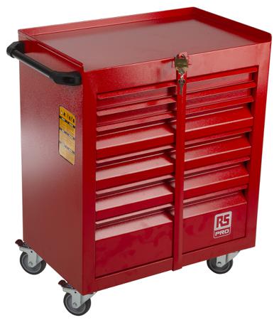753-1595 RS PRO 6 Drawer Steel Wheeled Tool Chest