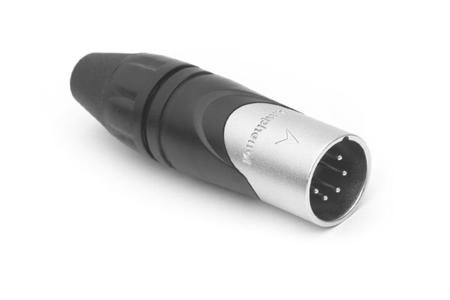 AX5M Amphenol Industrial Cable Mount XLR Connector, Male, IP40, 133 V, 5 Way, Silver Plating