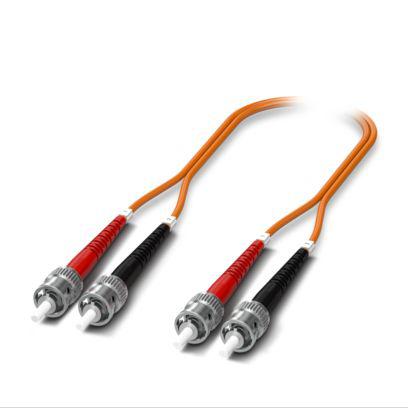 1146501 Phoenix Contact LC to ST x 2 Duplex Multi Mode OS2 Fibre Optic Cable, 62.5/125μm, Orange, 3m