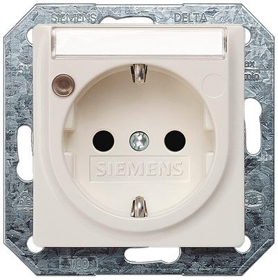 5UB1553 Siemens 5UB15 White Electrical Socket, 16A, Schuko