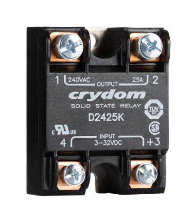 D2425K Sensata Crydom Series 1 Series Solid State Relay, 25 A rms Load, Panel Mount, 280 V dc Load, 32 V dc Control