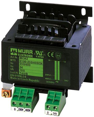 86342 Murrelektronik Limited 100VA Safety Transformer, CE, 400V ac Primary, 24V ac Secondary