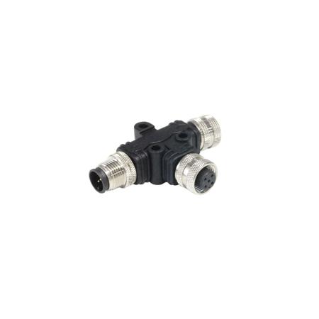 PXPPVC12TSFM05AFBIFB Bulgin Tee Female Pole M12 Socket to 5 Pole M12 Plug Adapter