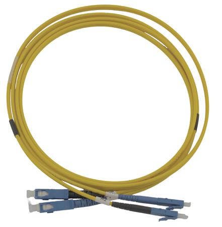 JLCSC2DOS2 CAE Multimedia Connect LC, SC to LC, SC Duplex Multi Mode OS2 Optical Patch Cord, 9μm, Yellow, 1m