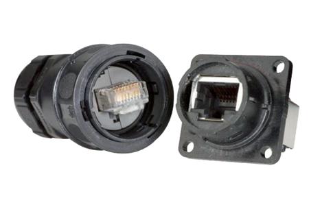 RJF5442M1RA Amphenol Socapex Female Ethernet Connector, Flange Mount, Cat5e