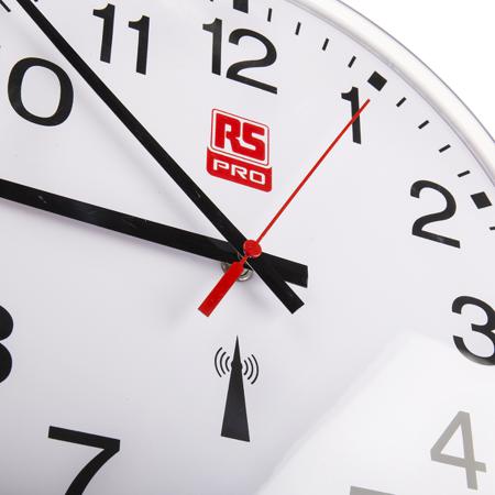811-1824 RS Pro Radio Controlled White Wall Clock, 300mm