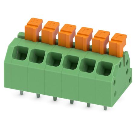 1864325 Phoenix Contact SPTAF 1/ 6-3.5-LL Series PCB Terminal Block, 6-Contact, 3.5mm Pitch, Through Hole Mount, 2-Row