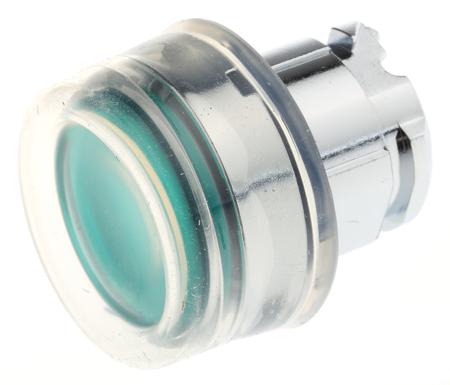 ZB4BW533 Schneider Electric Harmony XB4 Series Green Illuminated Spring Return Push Button Head, 22mm Cutout, IP66, IP67