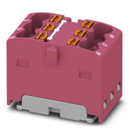 3002787 Phoenix Contact Distribution Block, 6 Way, 2.5mm², 17.5A, 450 V, Pink
