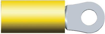 35148 TE Connectivity PIDG Series Insulated Tin Plated Crimp Ring Terminal, M2.5 (#4) Stud Size, 2.6mm² to 6.6mm², 12AWG