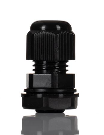 NGM12-BLK HellermannTyton M12 Black Nylon, IP68 Cable Gland With Locknut