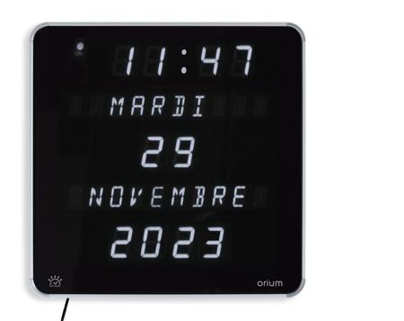 11193 Orium Black, Silver Desktop, Wall Clock