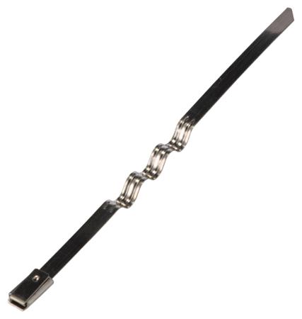 183-4164 RS PRO 316 Stainless Steel Zig Zag Cable Tie, 125mm x 4.6 mm