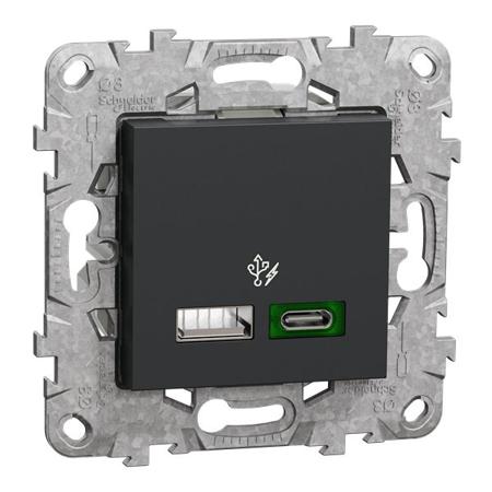 NU501354 Schneider Electric, Unica IP20 Black Flush Mount Industrial Power, Rated At 3A, 240 V ac