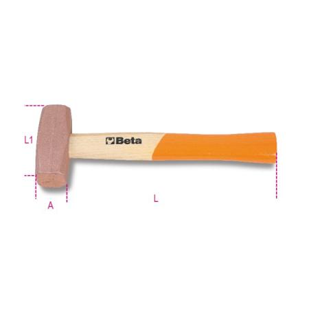 1385 800 BETA Copper Copper Head Hammer with Wood Handle, 800g