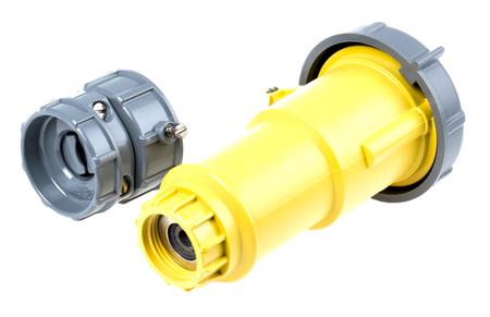 3859RS MENNEKES, PowerTOP IP67 Yellow Cable Mount 3P Industrial Power Socket, Rated At 16A, 110 V