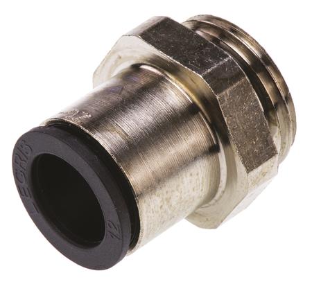 3101-12-21 Legris Pneumatic Straight Threaded-to-Tube Adapter, G 1/2 Male, Push In 12 mm