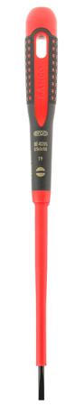 BE-8220S Bahco Slotted  Screwdriver, 3 x 0.5 mm Tip, 100 mm Blade, VDE/1000V, 222 mm Overall