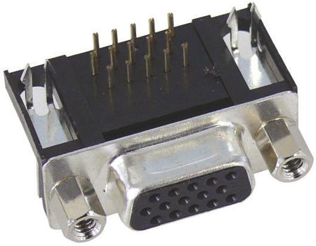 09561527612 Harting D-Sub Standard 15 Way Right Angle Through Hole D-sub Connector Socket, 2.29mm Pitch, with 4-40 UNC Threaded