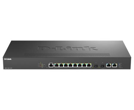 DMS-1250-12TP/B D-Link Multi-Gigabit Smart Managed PoE+ Switch with 2 x 10GBASE-T and 2 x SFP+ ports, Managed 12 Port Network Switch