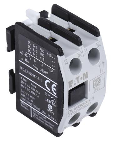 277946-DILM150-XHI11 Eaton Auxiliary Contact - 1NC + 1NO, 2 Contact, Front Mount, 4 A ac, 10 A dc