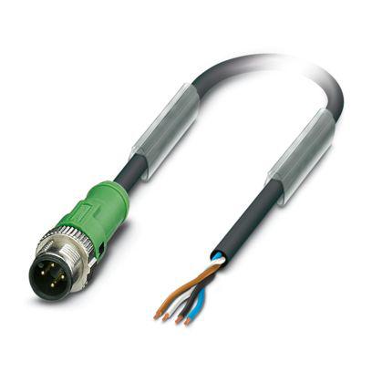 1413763 Phoenix Contact Straight Male 4 way M12 to Straight Free Ends Actuator/Sensor Cable, 4.3m