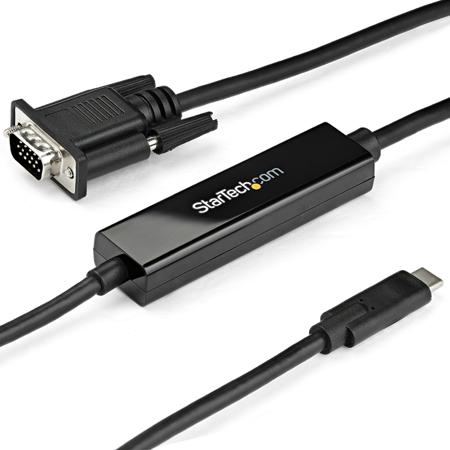 CDP2VGAMM2MB StarTech.com USB C to VGA Adapter, USB 3.1, 1 Supported Display(s) - 1920 x 1200 @ 60Hz