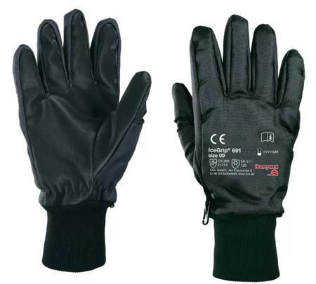 069111142X Honeywell Safety IceGrip Black/Blue Nylon, PVC Cold Resistant Work Gloves, Size 11