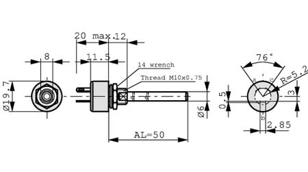 PE30L0FR103MAB Vishay 10kΩ Linear Potentiometer 1-Gang Panel Mount,