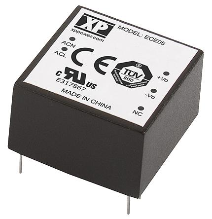 ECE05US03 XP Power Switching Power Supply, , 3.3V dc, 1.51A, 5W, 1 Output, 120 → 370 V dc, 85 → 264 V ac