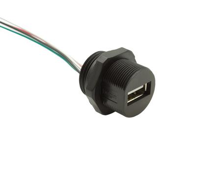 PXP0023/A/0M25/FL Bulgin USB 2.0, Female USB A to Flying Leads, 250mm