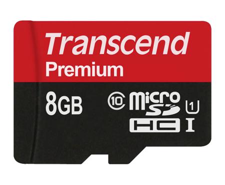 TS8GUSDCU1 Transcend 8 GB MicroSDHC Micro SD Card, Class 10, UHS-1 U1