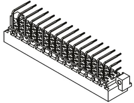 09053486921 HARTING 09 05 48 Way 5.08mm Pitch, Type E Class C2, 3 Row, Right Angle DIN 41612 Connector, Plug
