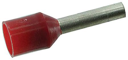 458-774A RS PRO Insulated Crimp Bootlace Ferrule, 8mm Pin Length, 2mm Pin Diameter, 1.5mm² Wire Size, Red
