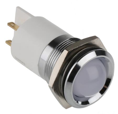 208-942 RS PRO Green, Red, Yellow Panel Mount Indicator, 24V dc, 22mm Mounting Hole Size, Solder Tab Termination
