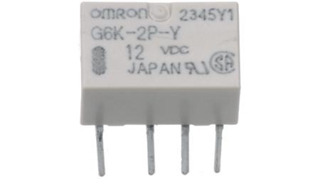 G6K-2P-12DC Omron, 12V dc Coil Non-Latching Relay DPDT, 1A Switching Current PCB Mount, G6K-2P 12DC