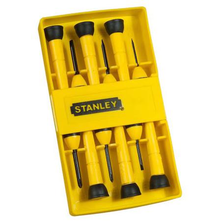 0-66-052 Stanley Screwdriver Set, 6 Piece - Precision Phillips, Slotted