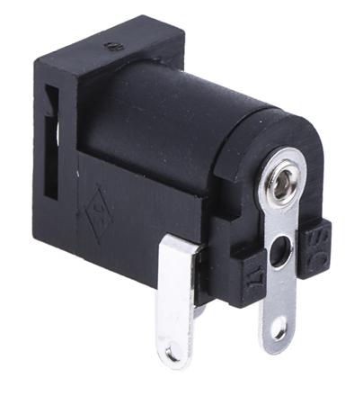884-0957 RS PRO Right Angle DC Socket Rated At 2.0A, 16.0 V, Panel Mount, length 15.2mm