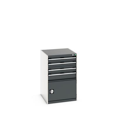 40027023-19V Bott 1 Door, 4 Drawer Sheet Steel Floor Standing Storage Cabinet, 650 X 750 X 1000mm