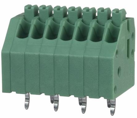 1990054 Phoenix Contact PTSA 0.5/ 7-2.5-Z Series PCB Terminal Block, 2.5mm Pitch, Through Hole Mount, 1-Row, Solder Termination
