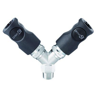 CSI-088153 PREVOST Composite Body Male Pneumatic Quick Connect Coupling, R 1/2 Male Male Thread