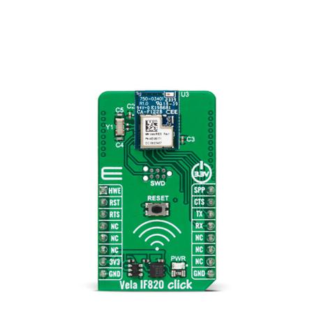 MIKROE-6513 MikroElektronika Vela IF820 Click Sensor Add-On Board Add On Board for Bluetooth Module with Antenna Industrial