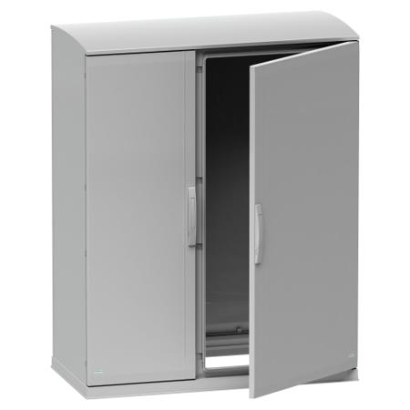 NSYPLAZT10124G Schneider Electric Thalassa Series Fibreglass Reinforced Polyester Double-Door-Door Floor Standing Enclosure, Opaque
